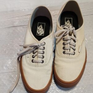 Vans Men's Cream Canvas Sneakers